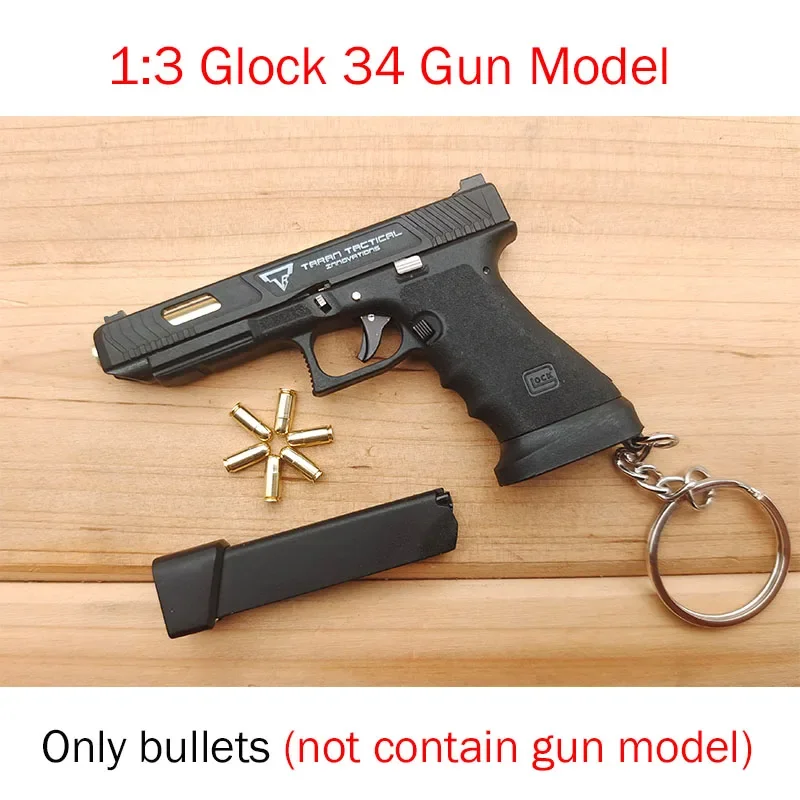 1PCS Miniature Model 1:3 Glock 34 G34 Parts Bullet / Magazine / Cover / Metal Box Alloy Mini Toy Gun Model Accessories