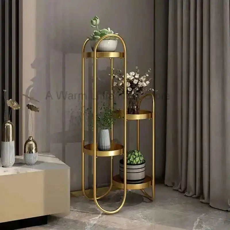 

Light Luxury Modern Flower Shelf Aesthetics Living Room Flower Stand Aesthetics Dec Organizer Estanteria Plantas Furniture