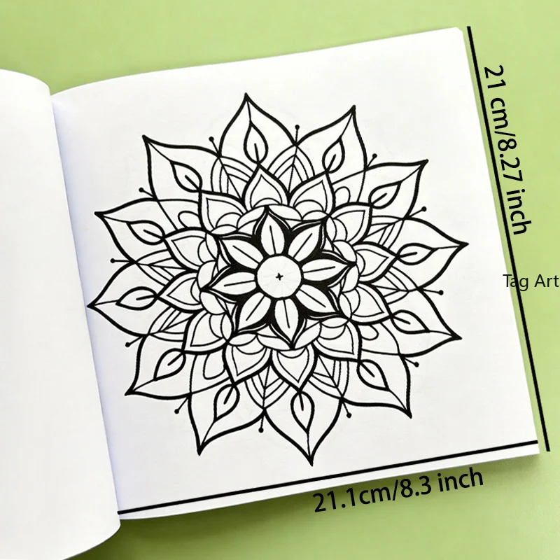 An Adult Decompression Mandala Meditation Coloring Graffiti Picture Book, 36 Different Mandala Patterns, Artistic Creation