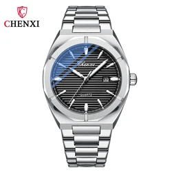 Luxury Quartz Men's Watches Classic Textured Dials Stainless Steel Waterproof Men Watches Fashion Luminous Calendar Wristwatch