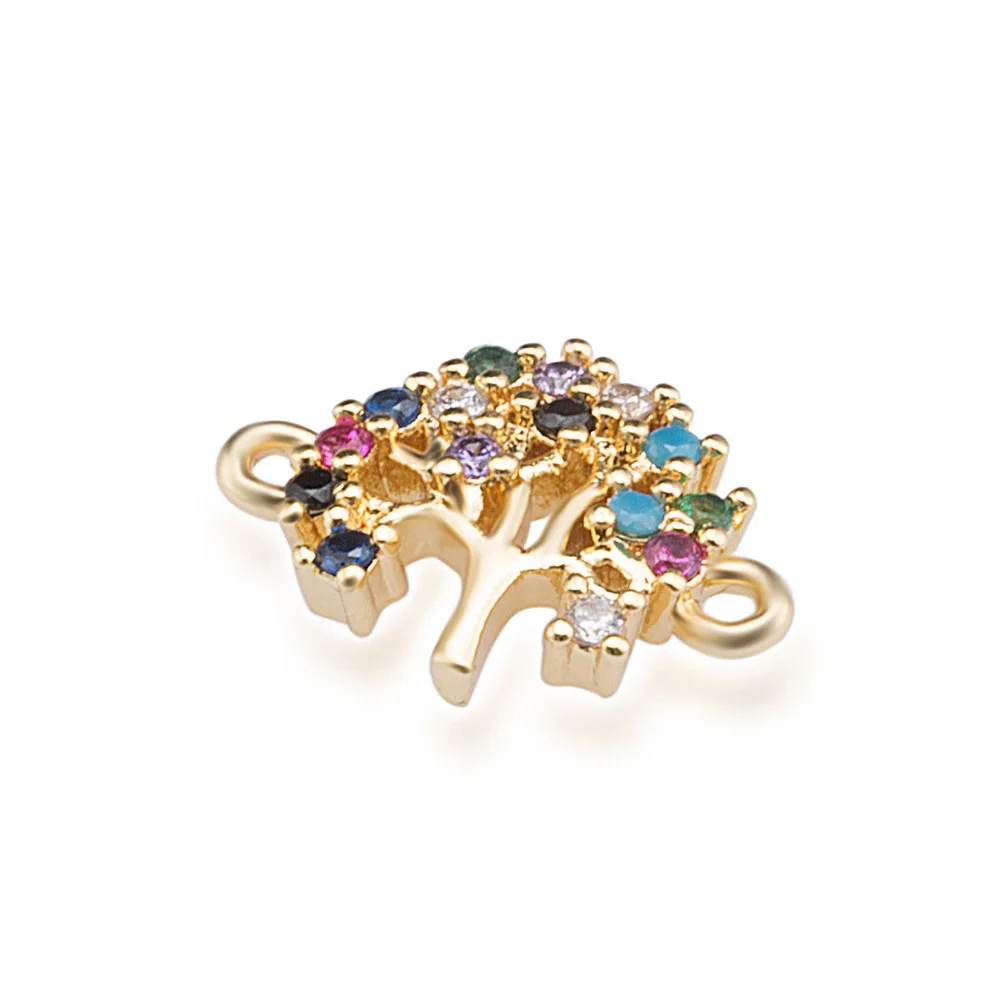 Shiny Zirconia Gold-plated Round Tree OF Life Plant Pendant For Jewelry Making DIY  Necklace Bracelet Christmas Tree Accessories - usage example