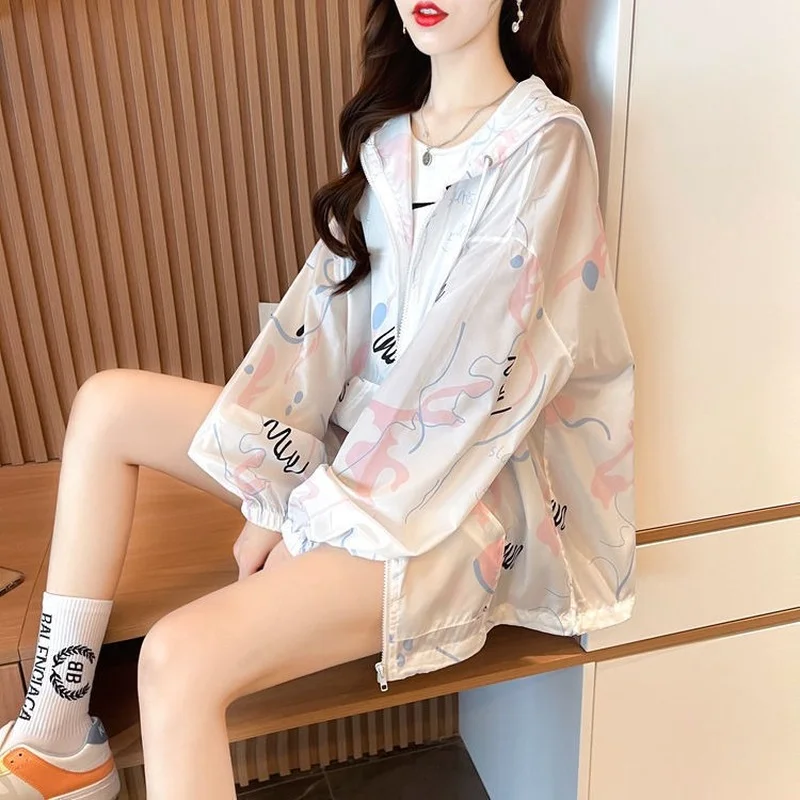 Basic Jassen Dames Kawaii Studenten Losse Zonwering Dunne Koreaanse Mode College Zoete Casual Vakantie Ademend Outdoor Ins