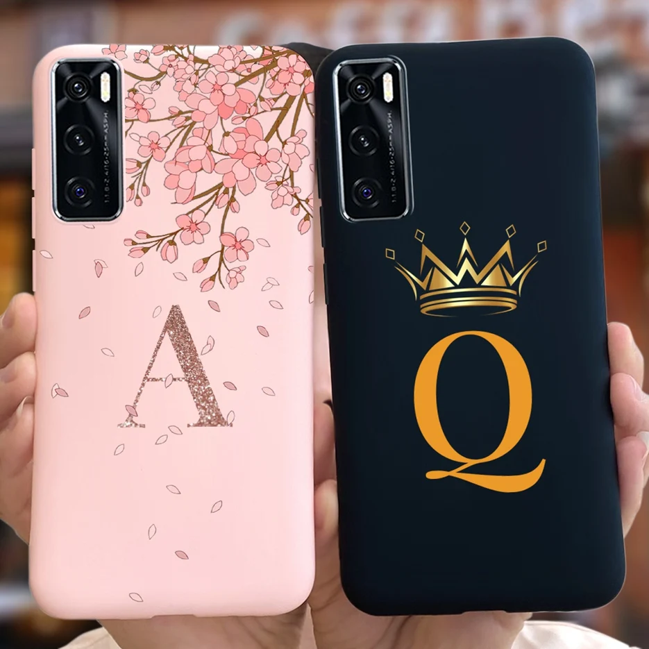 Cute Crown Letters Cover For Vivo V20 SE Case Silicone Soft Fundas Back Cover For Vivo V2022 V2023 V20SE V 20 SE Phone Case Capa