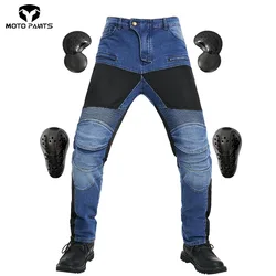 New Moto riding Pants With Protective gear Breathable net Jeans Men's Motorcycle Protection Pants Summer ventilation
