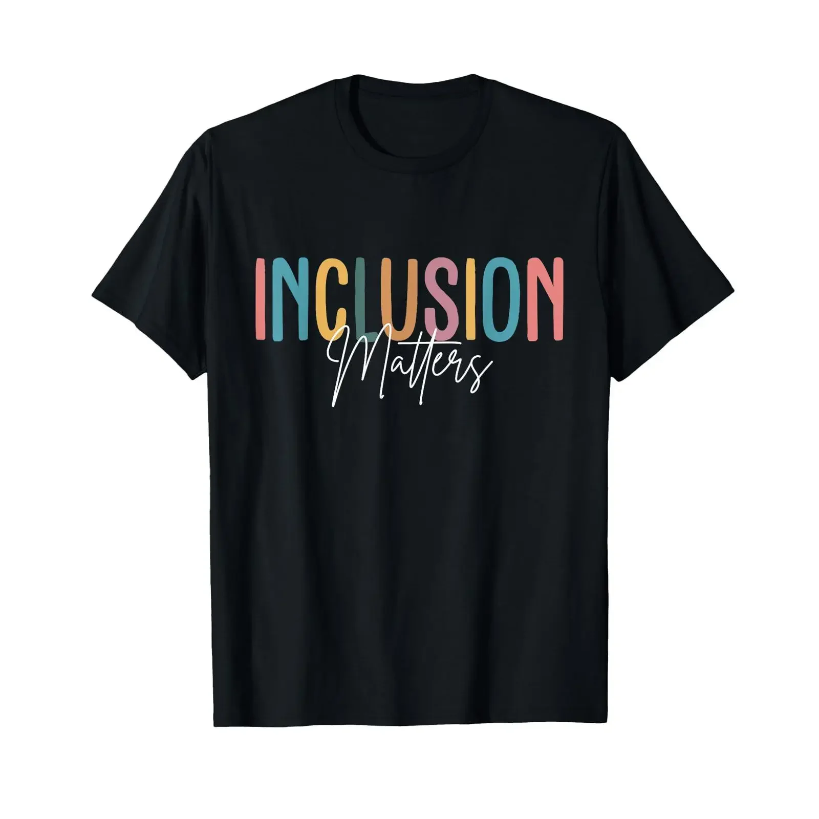 Inclusion Matters Colorful awareness of mental health T shirt vintage Washed Breathable Unisex homme Casual Stylish streetwear