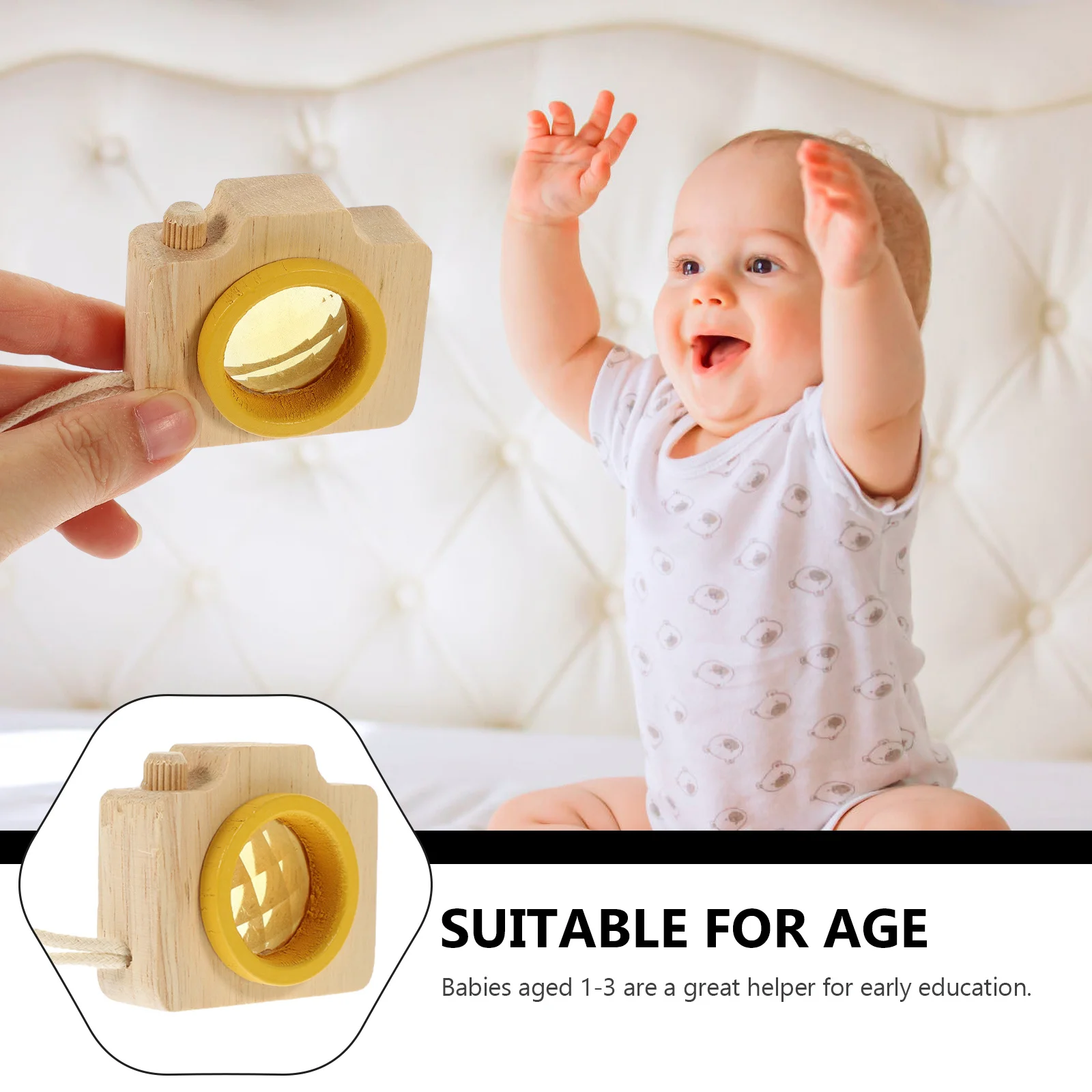 Drewniany aparat fotograficzny-kalejdoskop, edukacyjna zabawka kreatywna dla dzieci, idealna na imprezy, dekoracyjny, vintage, miniaturowy aparat fotograficzny-kalejdoskop.