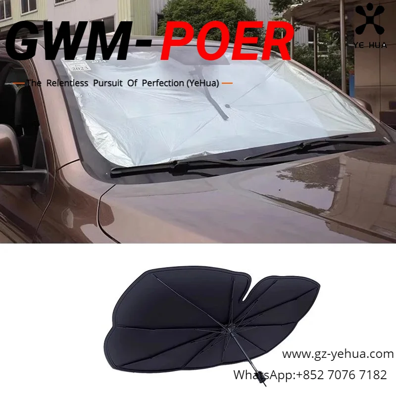 Great Wall Poer Gwm Poer 2019-2023 Car Windshield Sun Shade Front Window Sunshade Protector for UV Rays