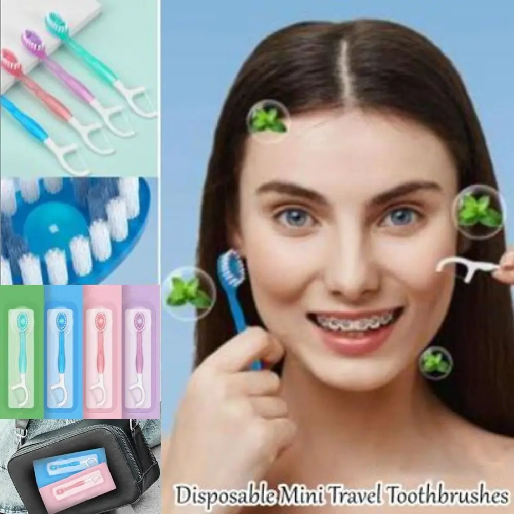 

With Freshening Bead Mini Travel Toothbrush Disposable Portable Prepasted Toothbrush Oral Hygiene Care Travel