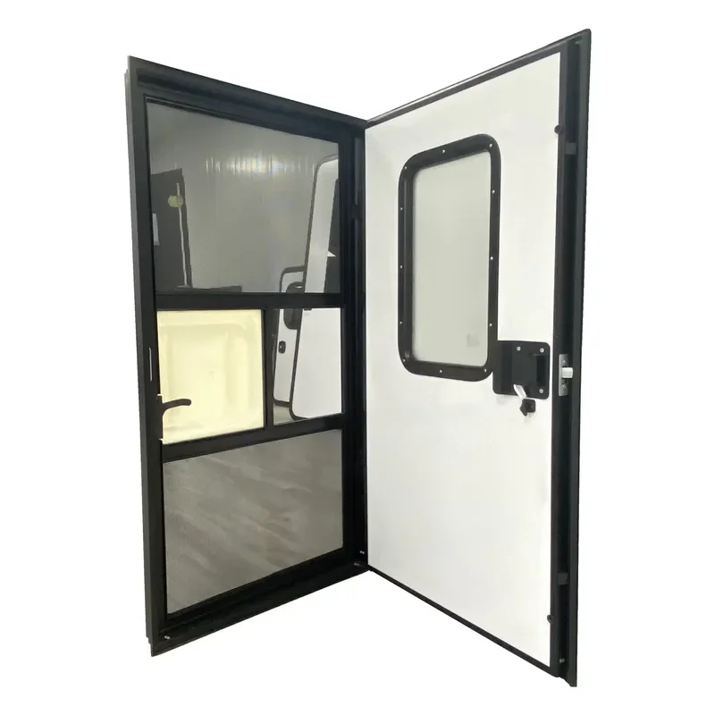 Aluminum Alloy Frame RV Door with Frosted Tempered Glass and Single-point Lock for Caravan Camper Trailer