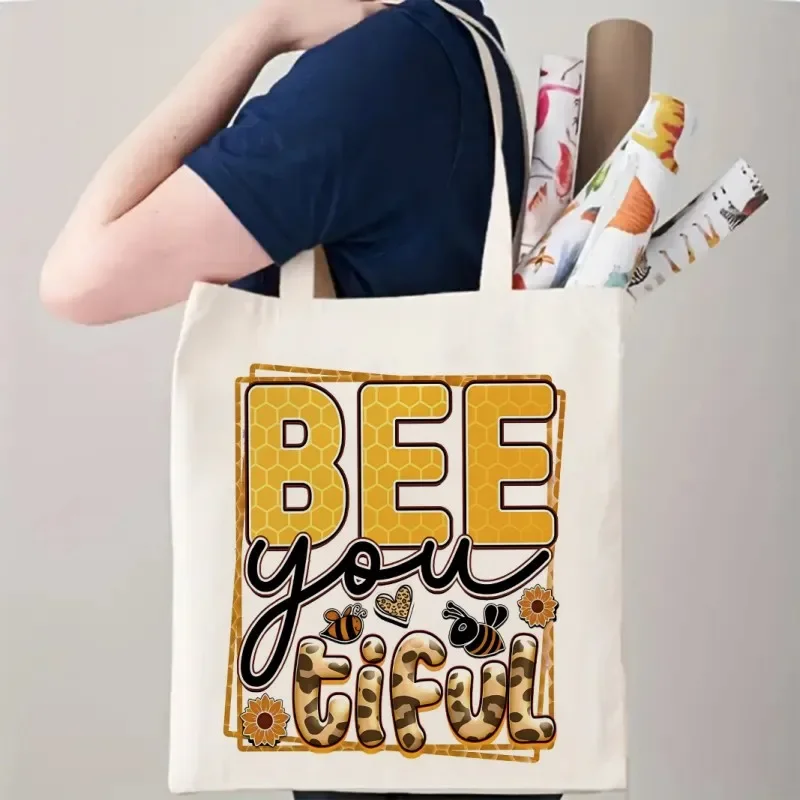 حقيبة يد بنمط كوين بي، حقيبة يد خفيفة الوزن من القماش للمتسوقين، حقيبة كروس نسائية محمولة صديقة للبيئة #1