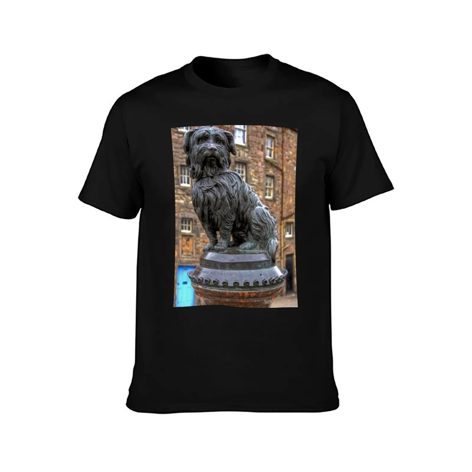 Greyfriars Bobby T-Shirt, Summer Casual Cotton Tee, Oversized Streetwear Tops, Vintage Graphic Print, Loose Fit Short Sleeve
