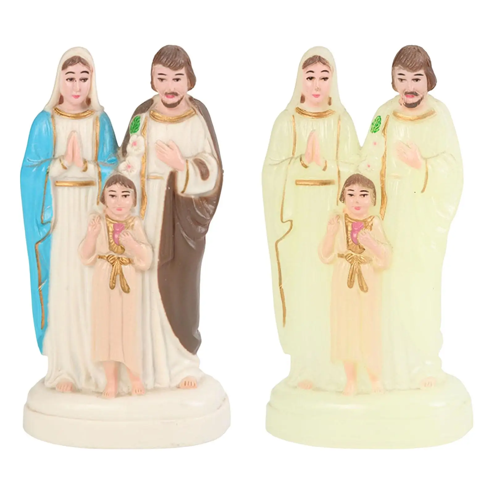 Holy Family Statue Religious Figurine Jesus Mary Joseph Crafts for Office