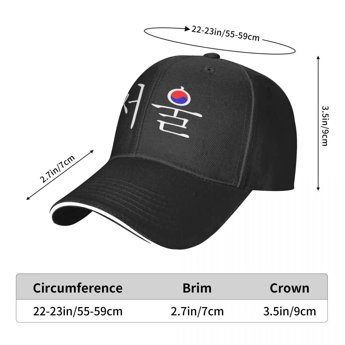 2022 Seoul South Korea Hangul Korean Flag Taeguk Summer Sun Cap Breathable Adjustable Male Outdoor fishing brand Hat