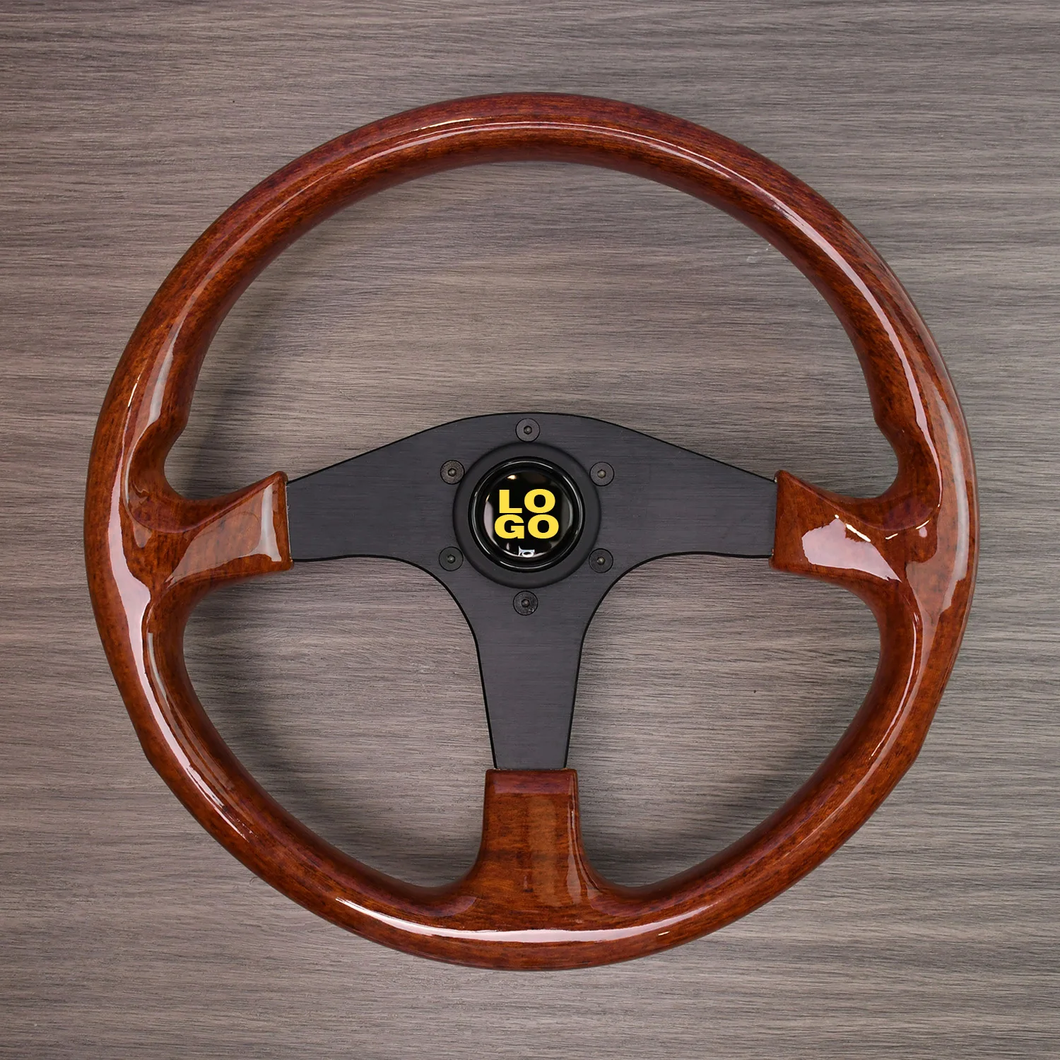 

Vintage brown 40mm deep car steering wheel high quality modified 350mm sports racing steering wheel for cars