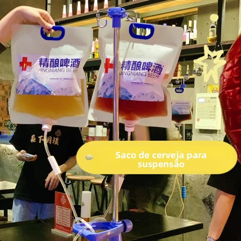 ストロー付き吊り下げ式ビールバッグ、バー、バーベキュー、屋台料理、飲料注入バッグ、スノーベアクラフトビールバッグ、飲料保存容器