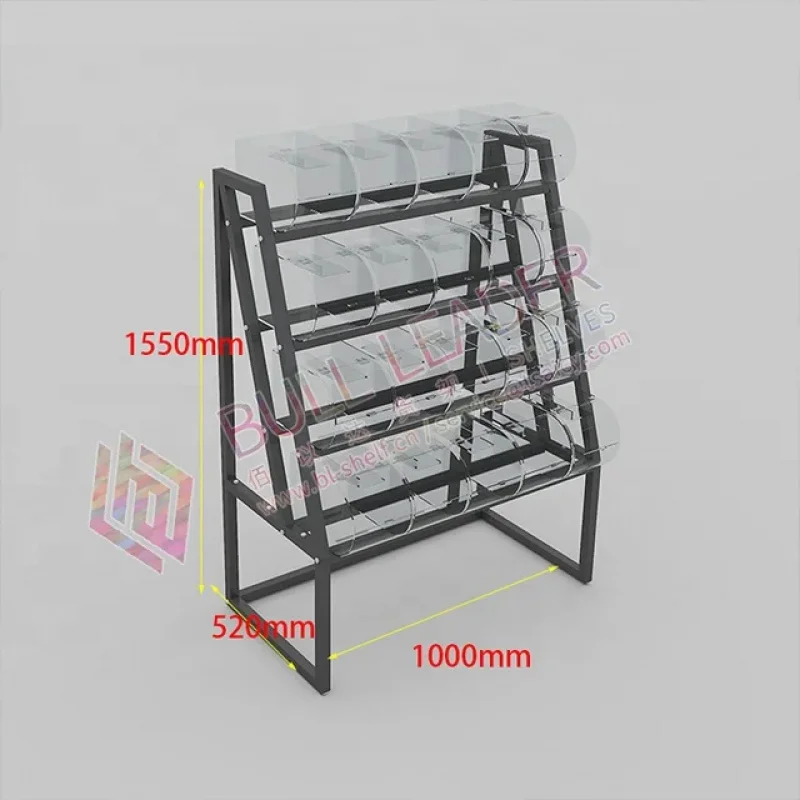 custom.Acrylic Candy Display Rack Floor Standing 4 Layers Shelves