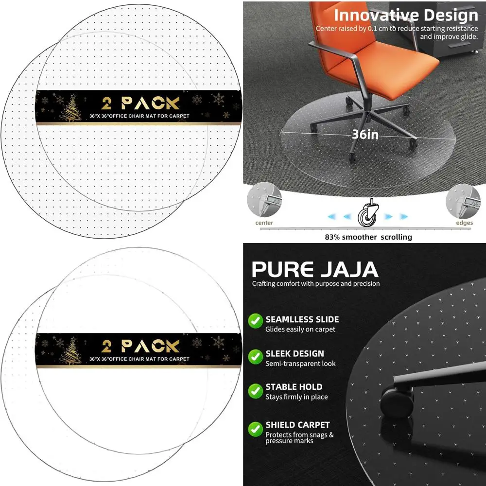 

Коврик для стула из ПВХ с защитой ковров, 36 x 36, защита пола стола, 2 шт.