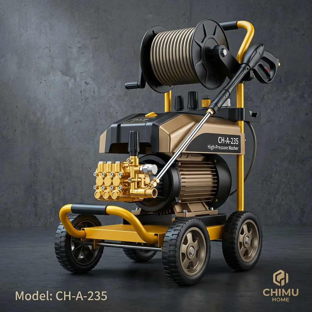 【CHIMU HOME】 220V High Pressure Car Washer Pro-Grade Induction Motor Cleaning Machine with Roller & 20M Hose Sprayer