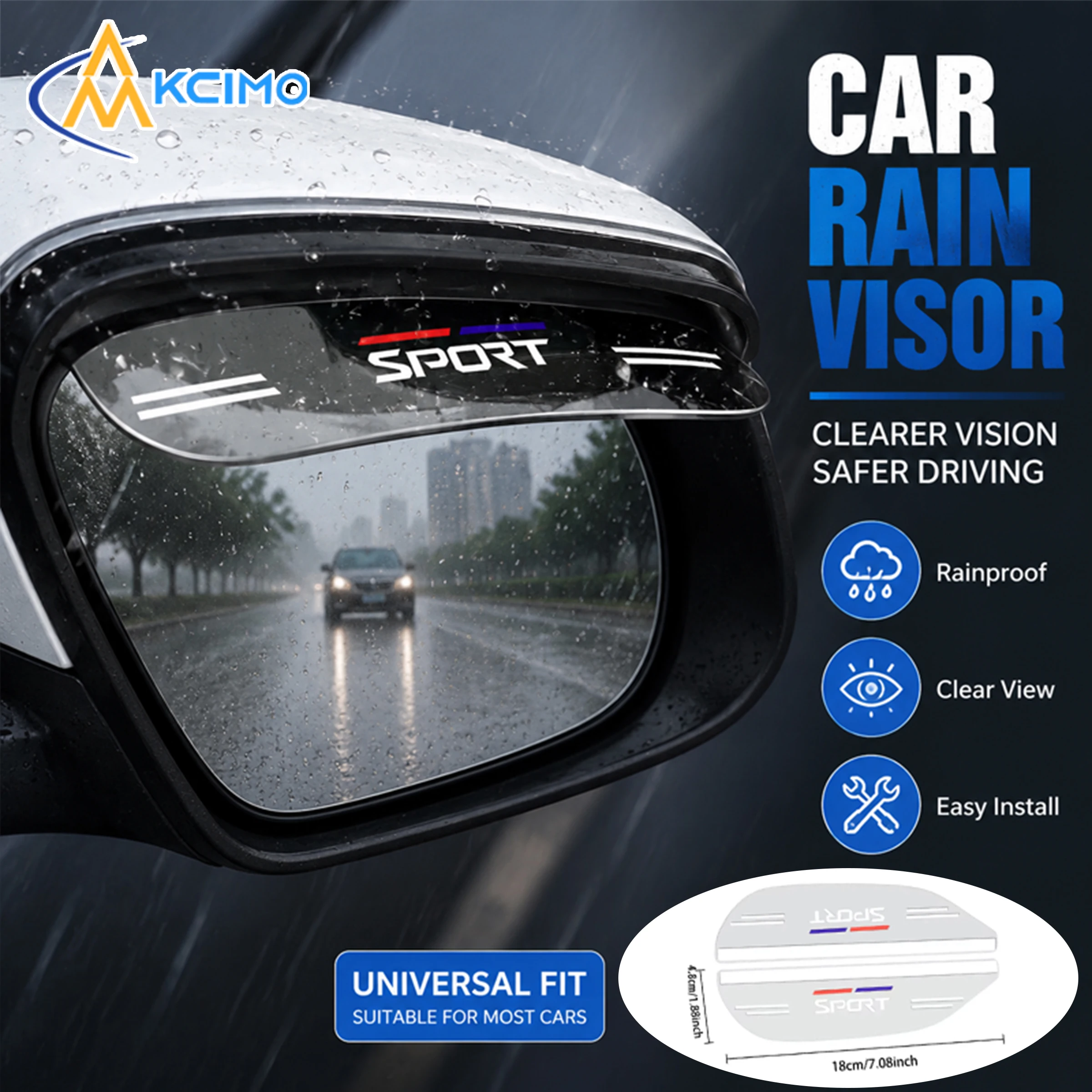 Rear Mirror Rain Deflector, Universal Auto Side Window Weather Shield, Waterproof Rearview Mirror Guard