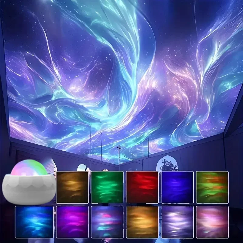 Aurora Starry Northern Light RGB Projection Night Lights USB Plug Remote Control Projector Atmosphere Lamp for Room Party Decor