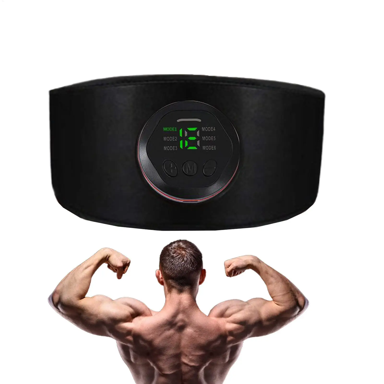 

Abdominal Slimming Machine Rechargeable Ab Belt Stimulator 18 Intensity Settings 6 Massage Modes Smart Muscle Trainer For