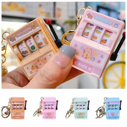 Capybara Capybara Machine Keychain Lucky Fruit Machine Shake Toy Mini Game Machine Keyring Cartoon Playable Cartoon Bag Pendant