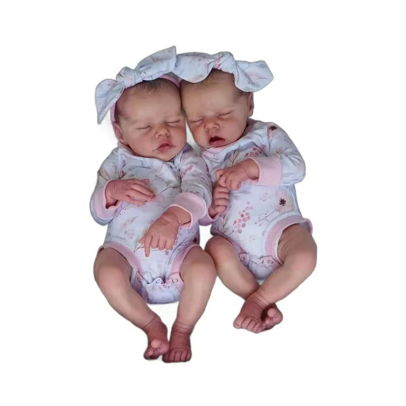 TWIN A TWIN B Boneca Bebê Reborn Realista Menina Corpo Totalmente de Silicone Macio Princesa Presente de Aniversário Ideal à Prova d'Água