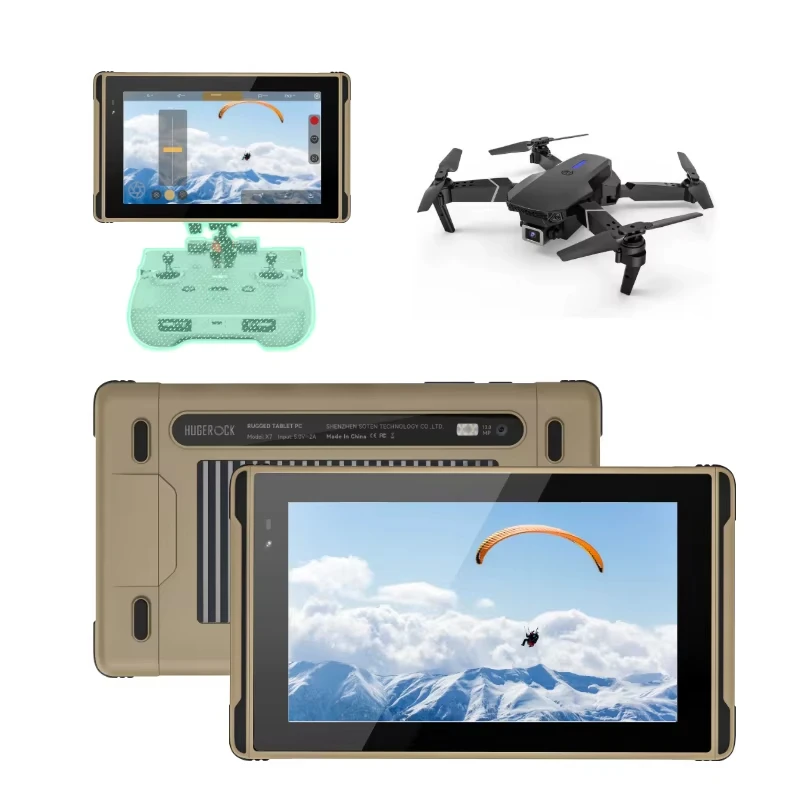 For OEM X7 Sunlight Readable 2600nits Sea Fishing vehicle mounted 7 Inch Quad Core 4g rugged android pc tablet computer