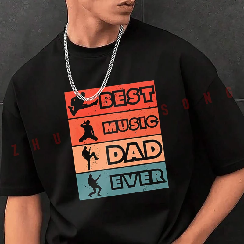

Футболка с принтом Best Music Dad, винтажная одежда, простые мужские забавные футболки, повседневная одежда в стиле Харадзюку