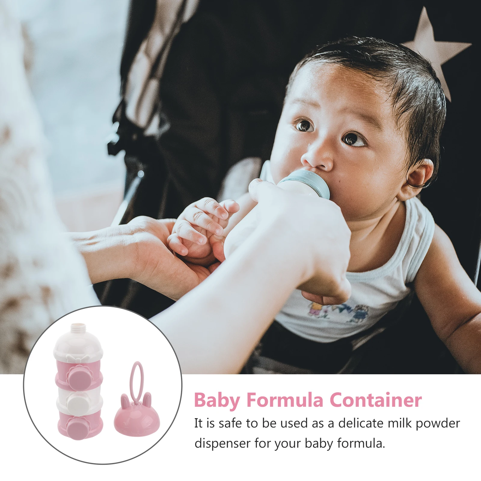 

3 Layer Baby Formula Boxes Lightweight Portable Milk Powder Case Travel Reusable Food Grade PP Safe No Leakage Large Capacity