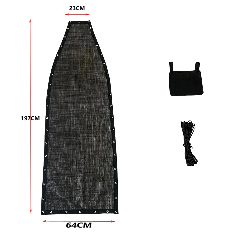 テキスタイル素材のハンギングスイングチェア用交換シートクロス、サイズ64×197×23cm、ブラックとグレー、屋内外兼用