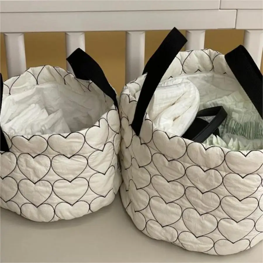 Ins style love storage basket can hang tissue bag wet wipes bag sundries sorting basket tissue box storage basket