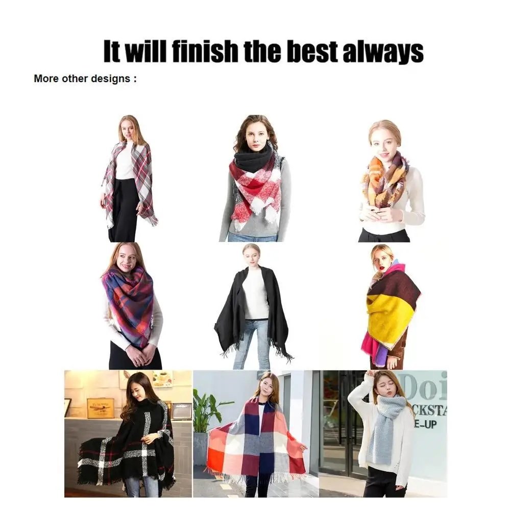 Winter Warm British Style Plaid Shawl Scarf Luxury Women Men Warm Tassel Long Shawl Pashmina Blanket Accessories Gift For Friend