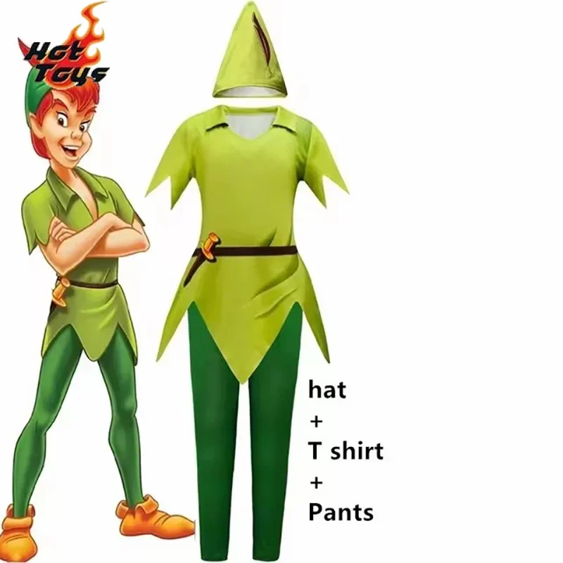

2025 Halloween Peter Pan Cosplay Costume Masquerade Party Anime Tinker Bell Fancy Elf Prince Costume Performance Clothing