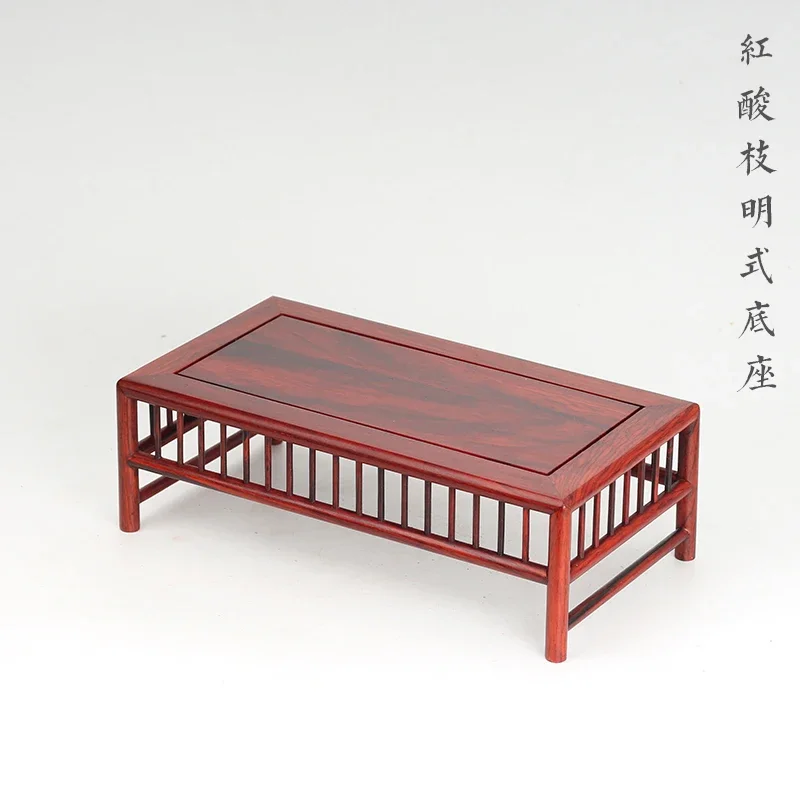 Red Wood Rectangle Bonsai Display Pedestal, Vase Decoration, Statue Collection Base, Home, Ming Dynasty Style,Redwood