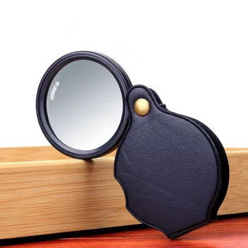 10-fache kleine Lupe, Mini-Taschenlupe, zusammenklappbare Vergrößerungsbrille mit drehbarem Schutzholster zum Lesen von Senioren