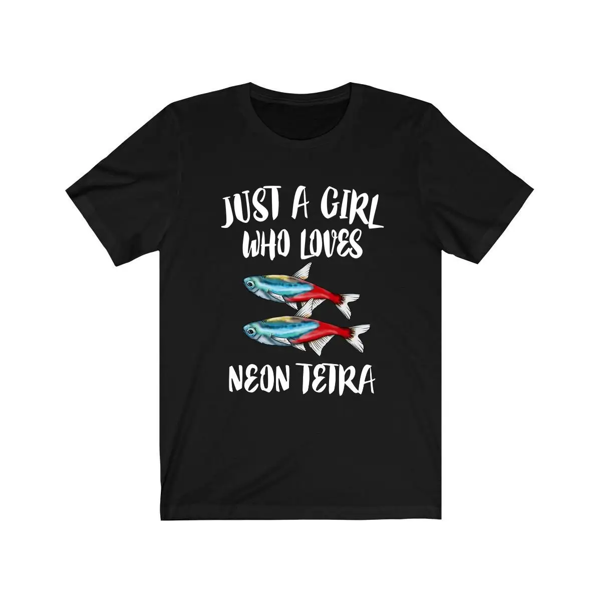 Sólo una chica que ama la camiseta de pez tetra de neón amante Animal adulto niño pequeño niños