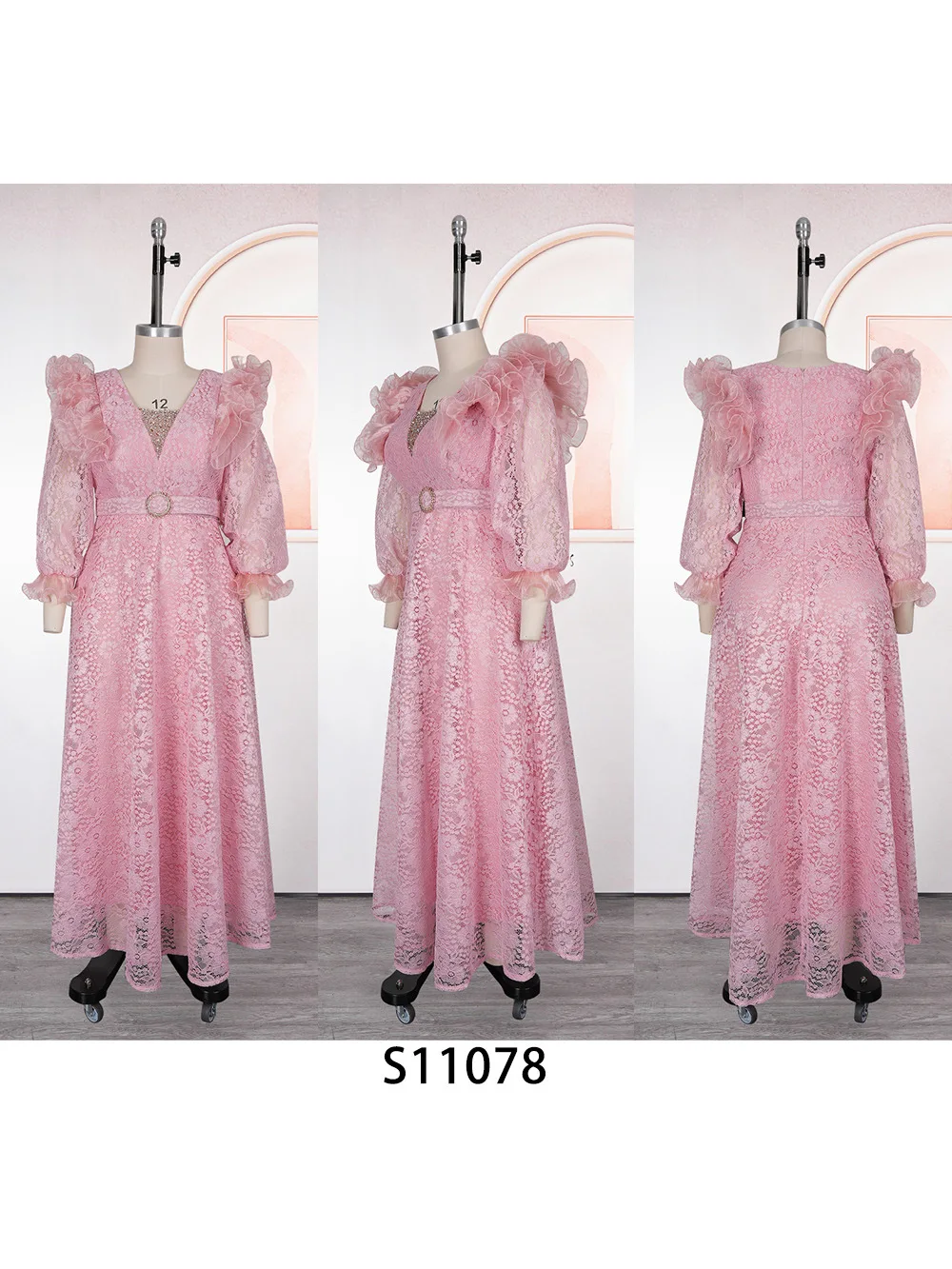 Africa Clothing African Dresses for Women Dashiki Maxi Robes Elegant Long Dress Pink Lace Wedding Party Prom Evening Gown 2026