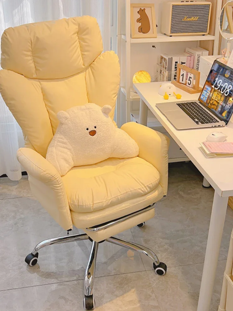 Comfortable fluffy Ergonomics Sofa Chair Home computers Bedroom Chair Single backrest live broadcast revolve office chair