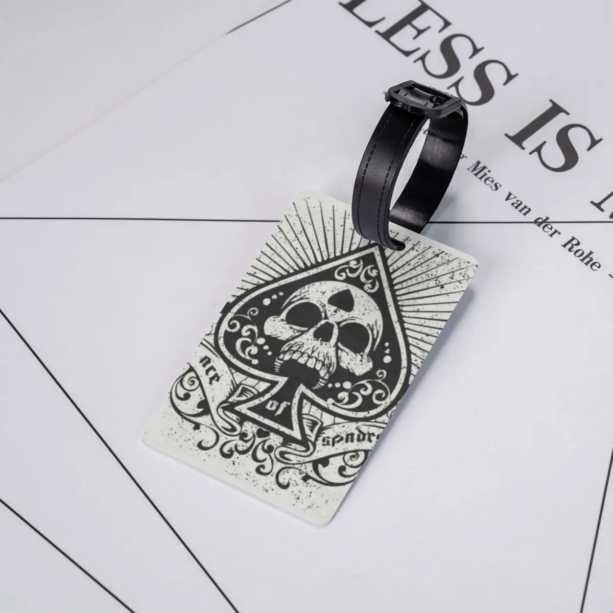 Ace Of Spades Etiquetas de equipaje personalizadas para maletas, juego de cartas para jugadores de póquer, cubierta de privacidad, tarjeta de identificación con nombre