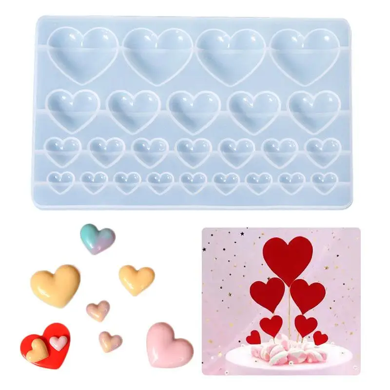 Love Heart Silicone Mold Different Size Pendants Casing Moulds Handmade DIY Tool