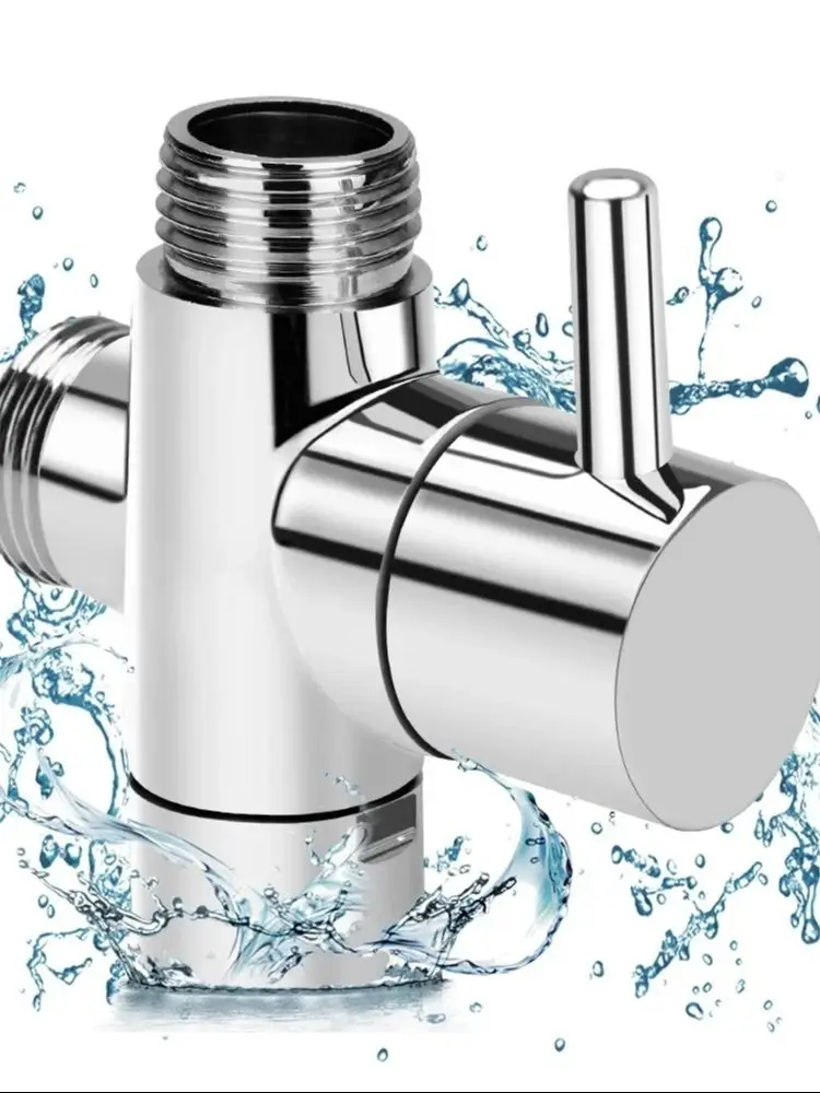 3 Way Shower Head Diverter Valve, 3 Função Switch Adapter, Faucet Connector, Acessórios do banheiro,