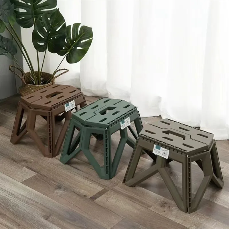 Outdoor camping fishing portable portable folding stool household plastic folding storage stool children's foot stools image 4