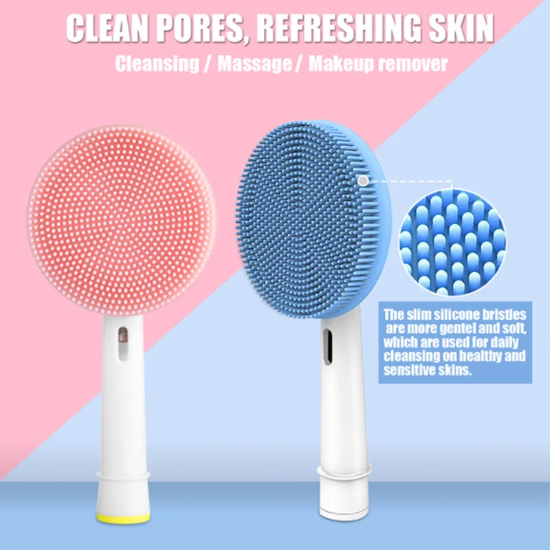 Facial Cleansing Brush Replacement Head Compatible with Oral b Electric Silicone Face Brushes for Cleansing Exfoliating