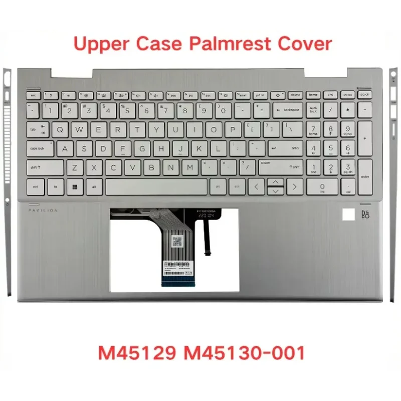 Silver LCD Back Cover M45108‑001 / Palmrest M45129 M45130‑001 For HP Pavilion X360 15‑ER TPN‑W147 Laptop