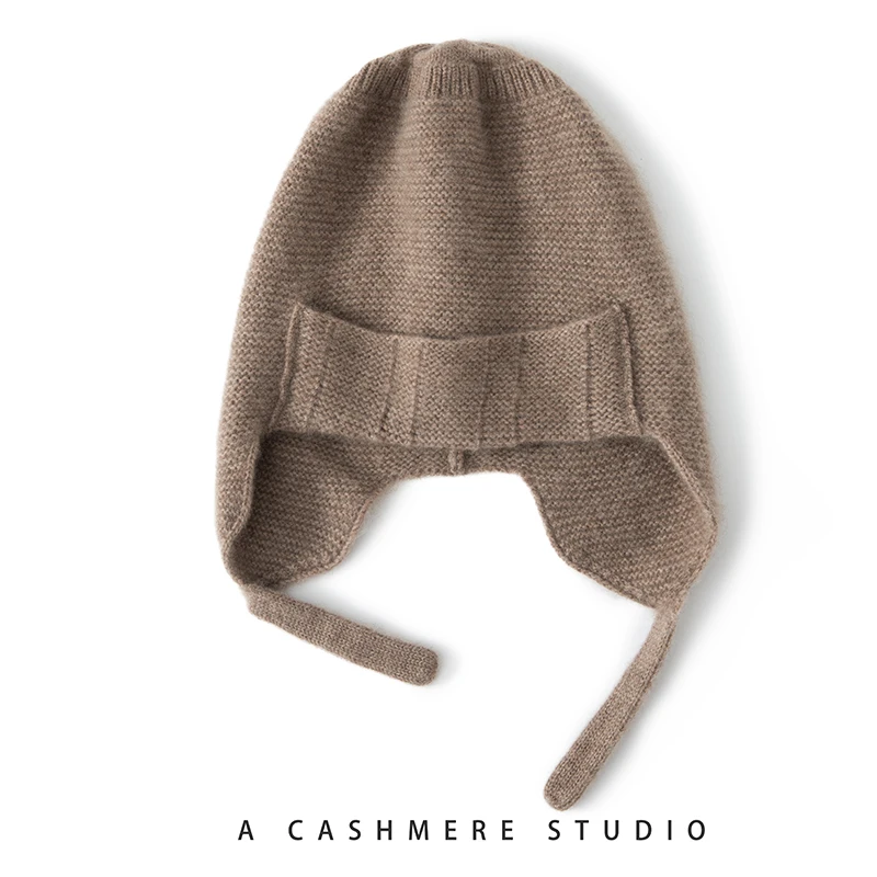 High Quality Winter Women Cashmere Hats Fashion Outdoor Keep Warm Ear Caps Solid Knitted Beanie Russian Hat Female Bomber Hats