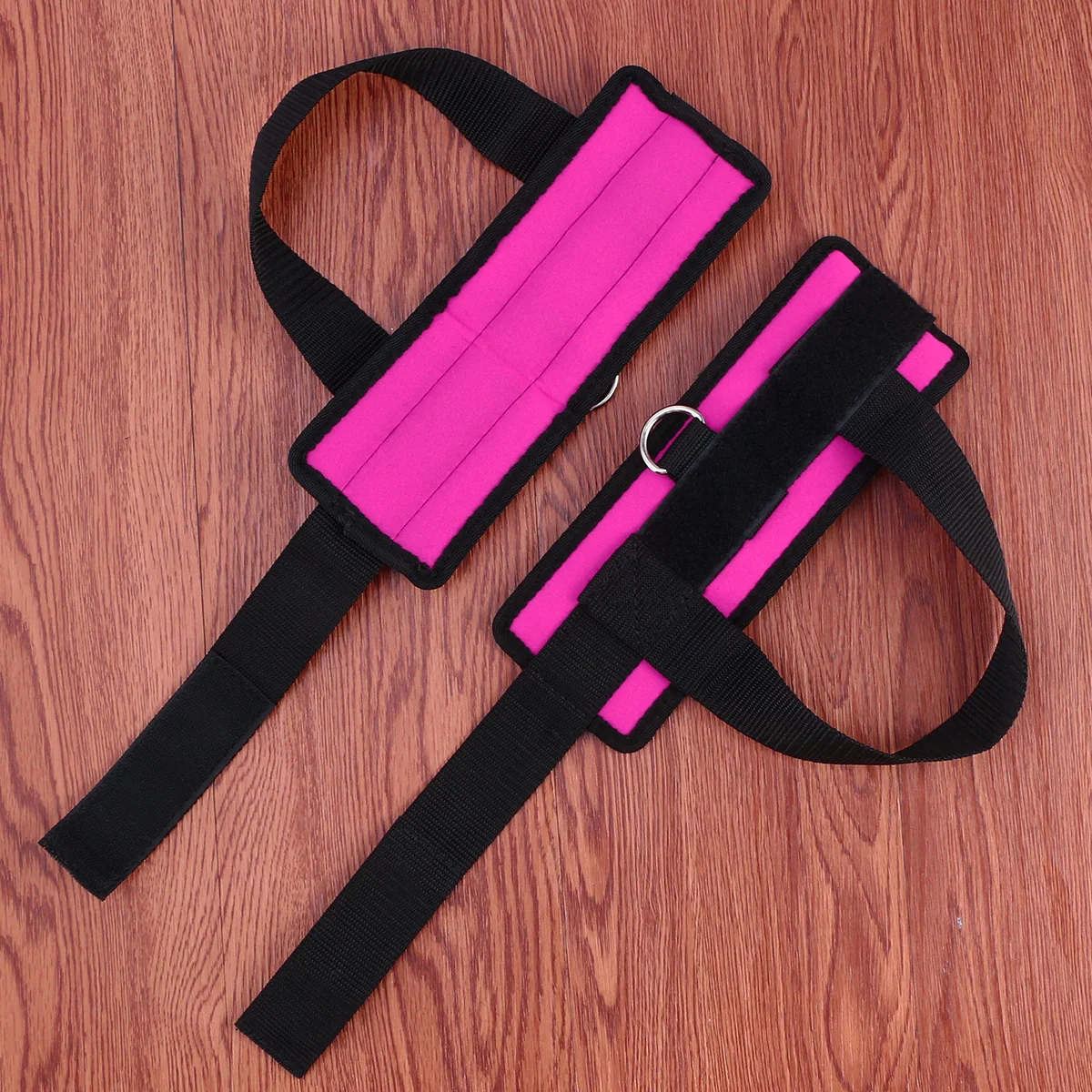 

2Pcs Black Sbr Ankle Exercise Cuffs 181x35x15inch Padded Straps for Lower Body Workouts Hamstrings Glutes Leg Resistance