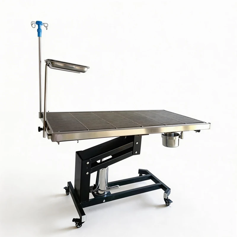 Stainless Steel Animal Surgery Table for Dog Clinic Veterinary Hydraulic Operating Table with Foot Control Lift 304