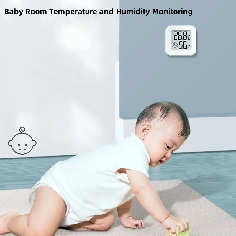 LCD Digital Mini Indoor Temperature Hygrometer Meter High-precision Baby Room Thermometer Wall-mounted Dry Wet Display Detection