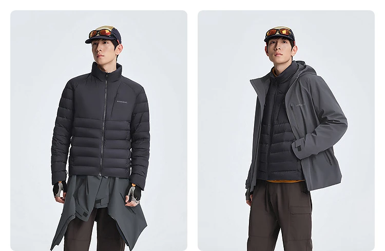 BOSIDENG 3‑In‑1 Outdoor Jacket 90 Goose Down 700+ Fill Power Detachable Liner Temperature Control Hooded Coat